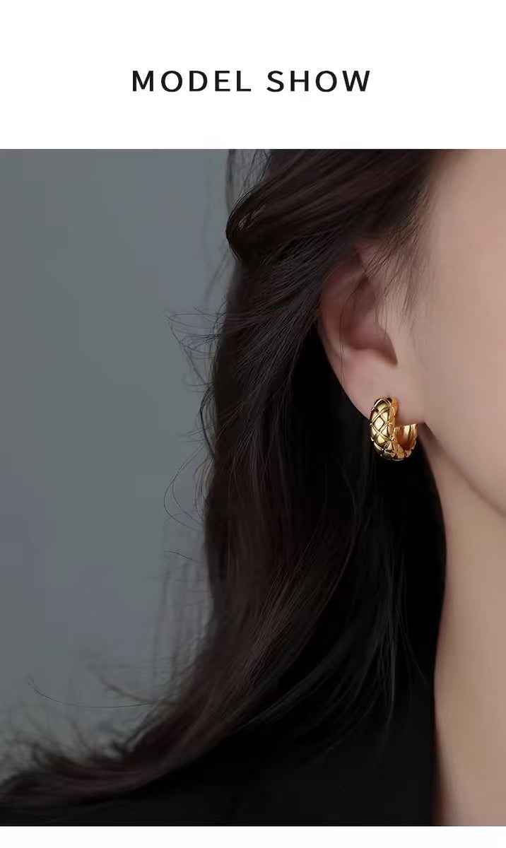 925 Silver Needle Liu Yifei Style Circle Earrings Light Luxury Studs 2025 New High-end Women's Earrings