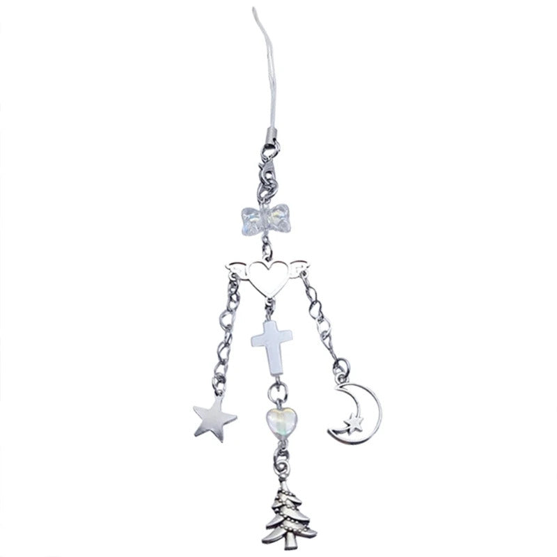 Stylish Phone Strap Trendy Phone Charm Portable Beaded Phone Chain Alloy Material Beads Phone Pendant for Girl and Women