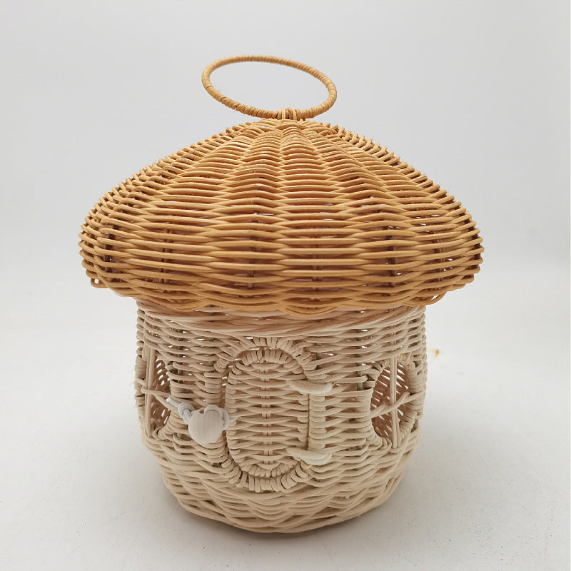 Acorn Handbag Handmade Rattan Mushroom Storage Box Children's Toy Basket Woven Storage Basket Photography Props