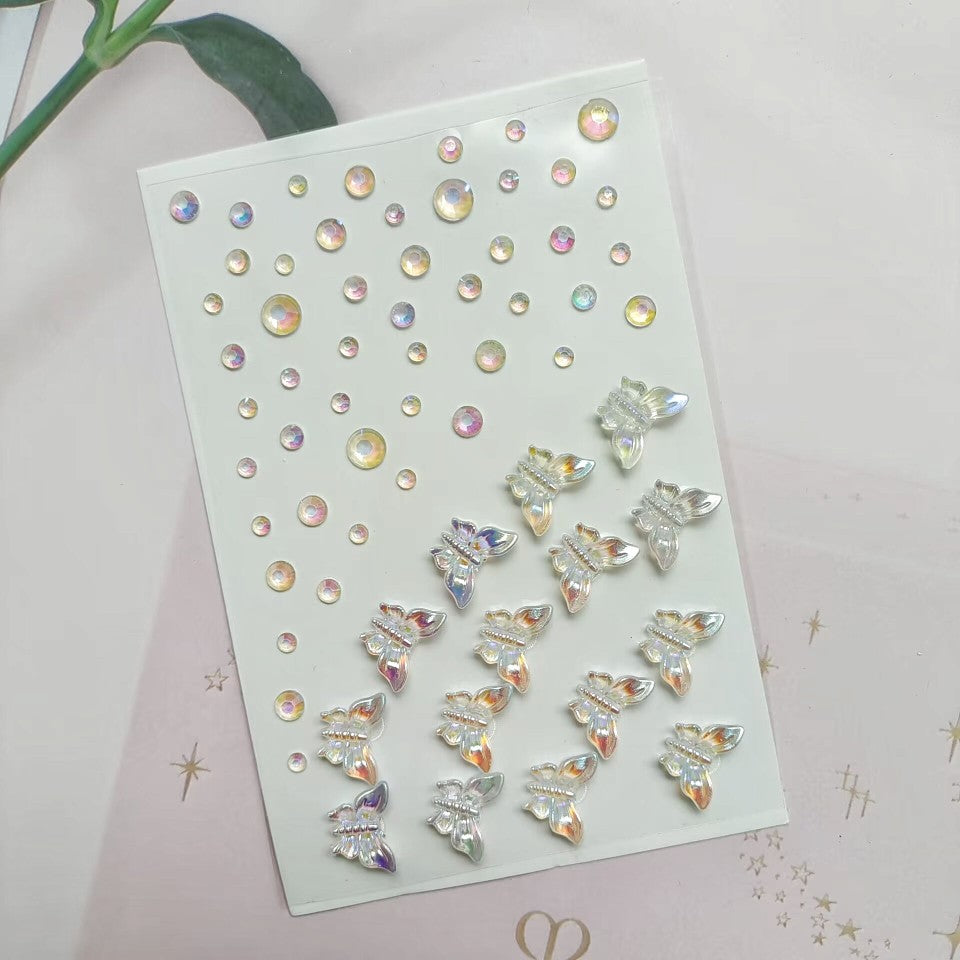 Glitter Gradient Butterfly Wing Tattoo Eye Corner Face Stickers Children's Eye Makeup DIY Stickers Fish Scale Performance Catwalk