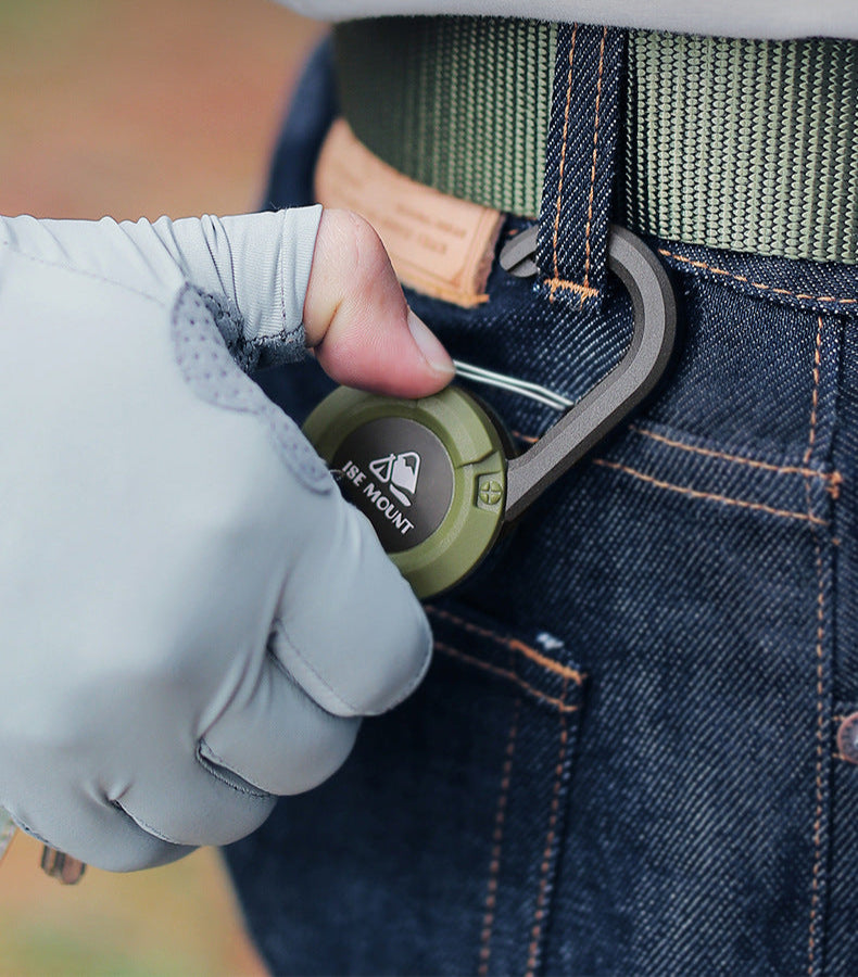 Outdoor Tactics Can Buckle Retractable Buckle Steel Wire Rope Multi-Functional Keychain Camping High Rebound Anti-Separation Rope Pull Peels