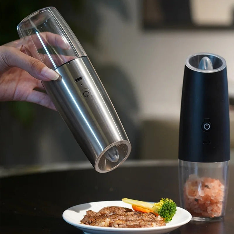 USB Rechargeable Electric Salt and Pepper Grinder Adjustable Coarseness Large Capacity Auto Spices Grinders Kitchen Cooking Tool