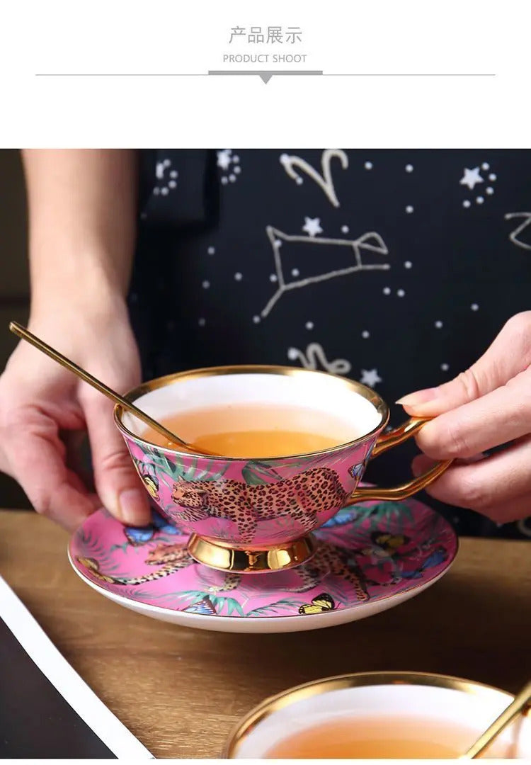 Leopard coffee cup/birthday gift/milk tea cup