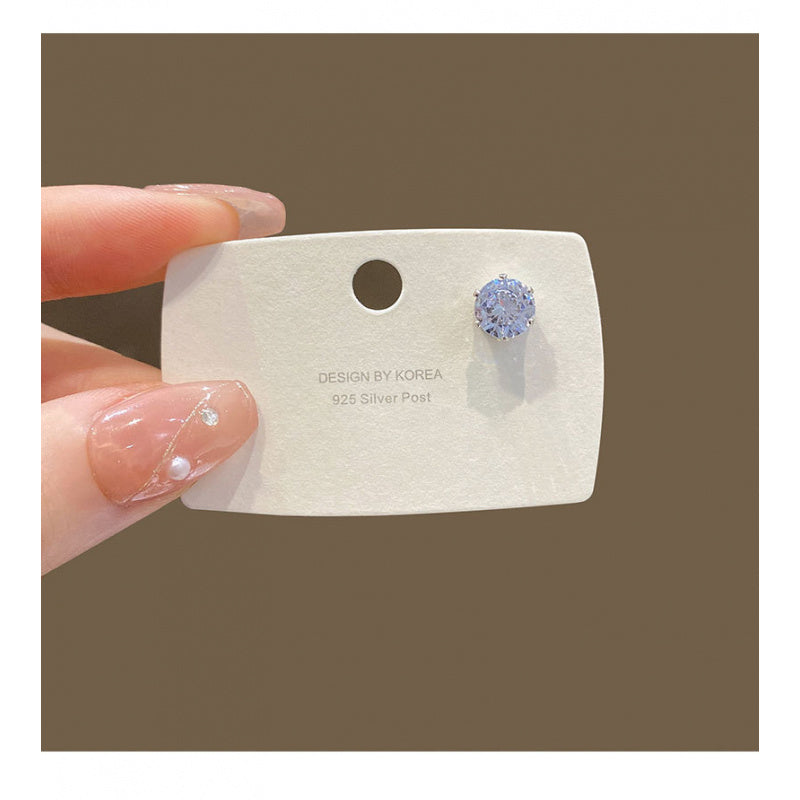 Non-Pierced Magnetic Zircon Ear Studs Design Sense Niche Temperament Magnetic Earrings for Women Hot Style Internet Celebrity Ear Jewelry
