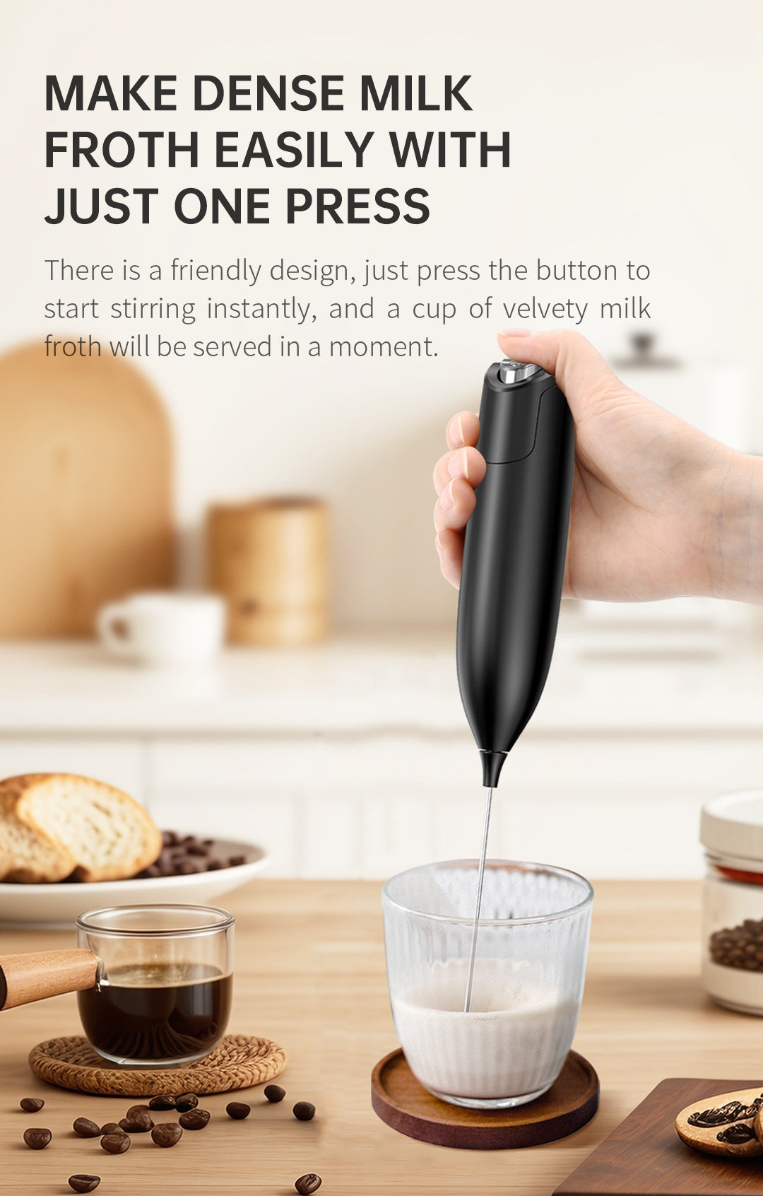 Amazon Electric Milk Beater New Stainless Steel Coffee Cream Electric Milk Beater Egg Beater Portable Blender
