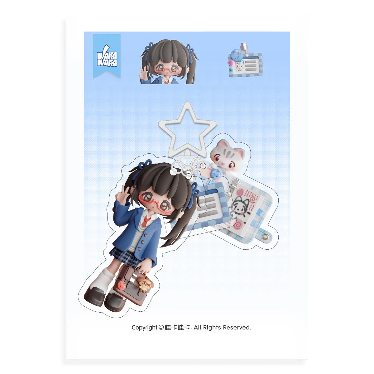 WAKAWAKA Charm Resin Acrylic  Phone Charm with Star Decal Book Phone Lanyard Keyring Keychain Wing Heart Phone Strap