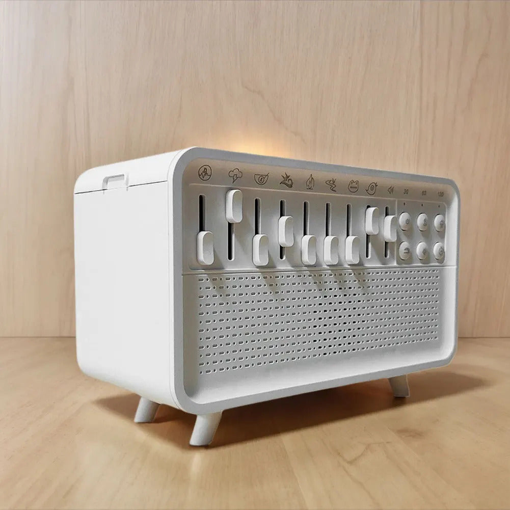 Bluetooth White Noise Machine with Essential Oil Diffuser Humidifier & Night Light 8 Natural Sounds BT Speaker for Sleep Therapy