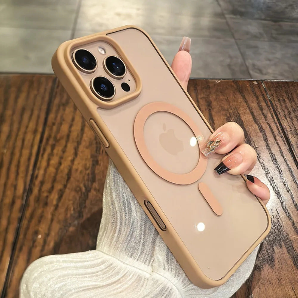 Acrylic Luxury Phone Case For iPhone 16 15 14 13 12 11 Pro Max Plus For Magsafe Transparent Magnetic Hard Cover funda