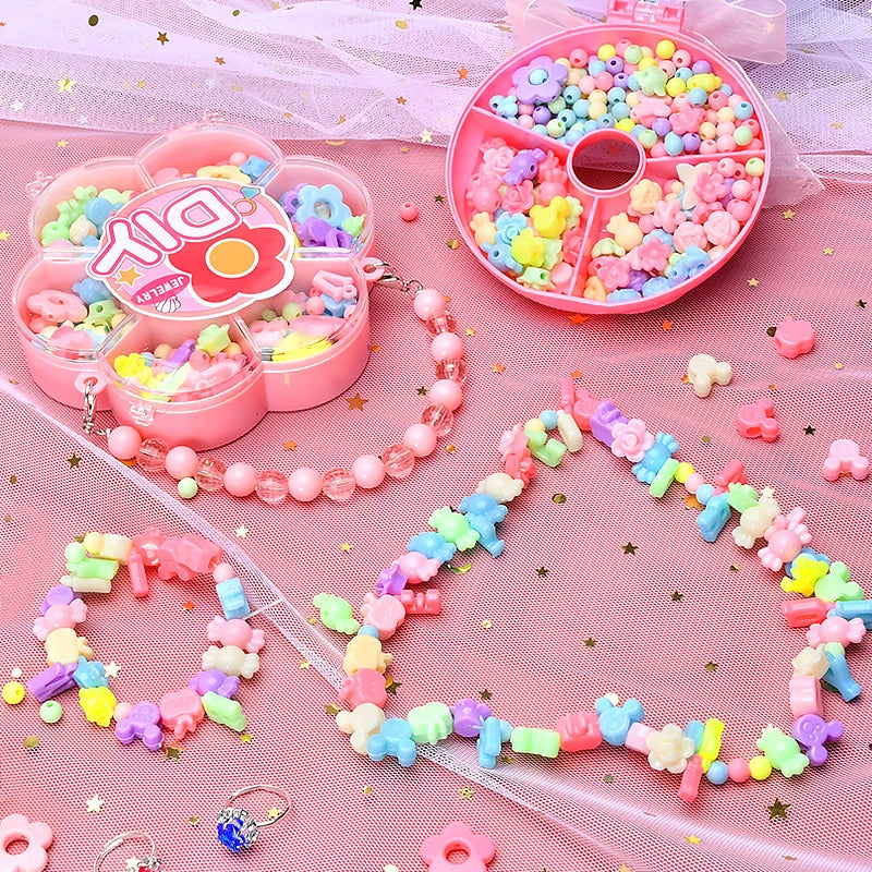 Kids DIY Jewelry Beaded Handbag Beads Toys Handmade Set Children's Playing House Puzzle Education Toy Girls Gifts Color Random