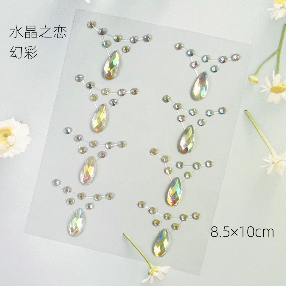 Glitter Gradient Butterfly Wing Tattoo Eye Corner Face Stickers Children's Eye Makeup DIY Stickers Fish Scale Performance Catwalk