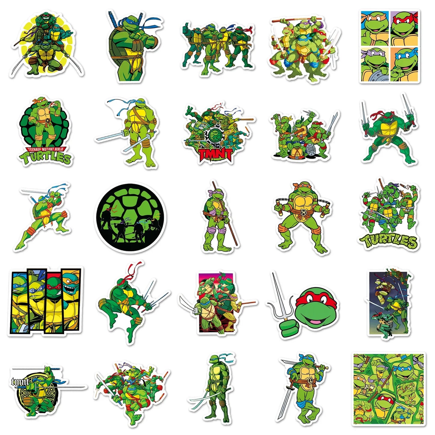 52Pcs/set Ninja Turtles TMNT Anime Stickers Kawaii Cartoon Cute Aesthetic Decal Decoration Laptop Motorcycle Luggage Car Sticker