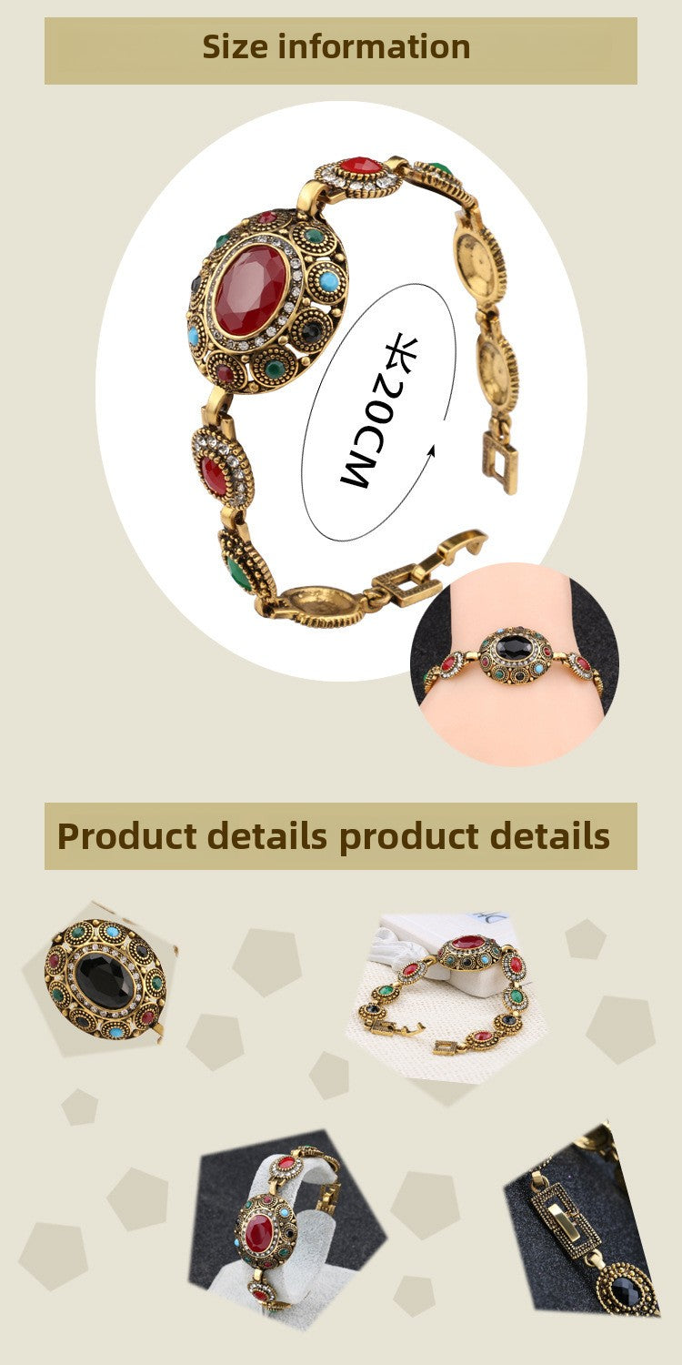 Vintage Bohemian Style Big Gems Women Fashion Bracelet