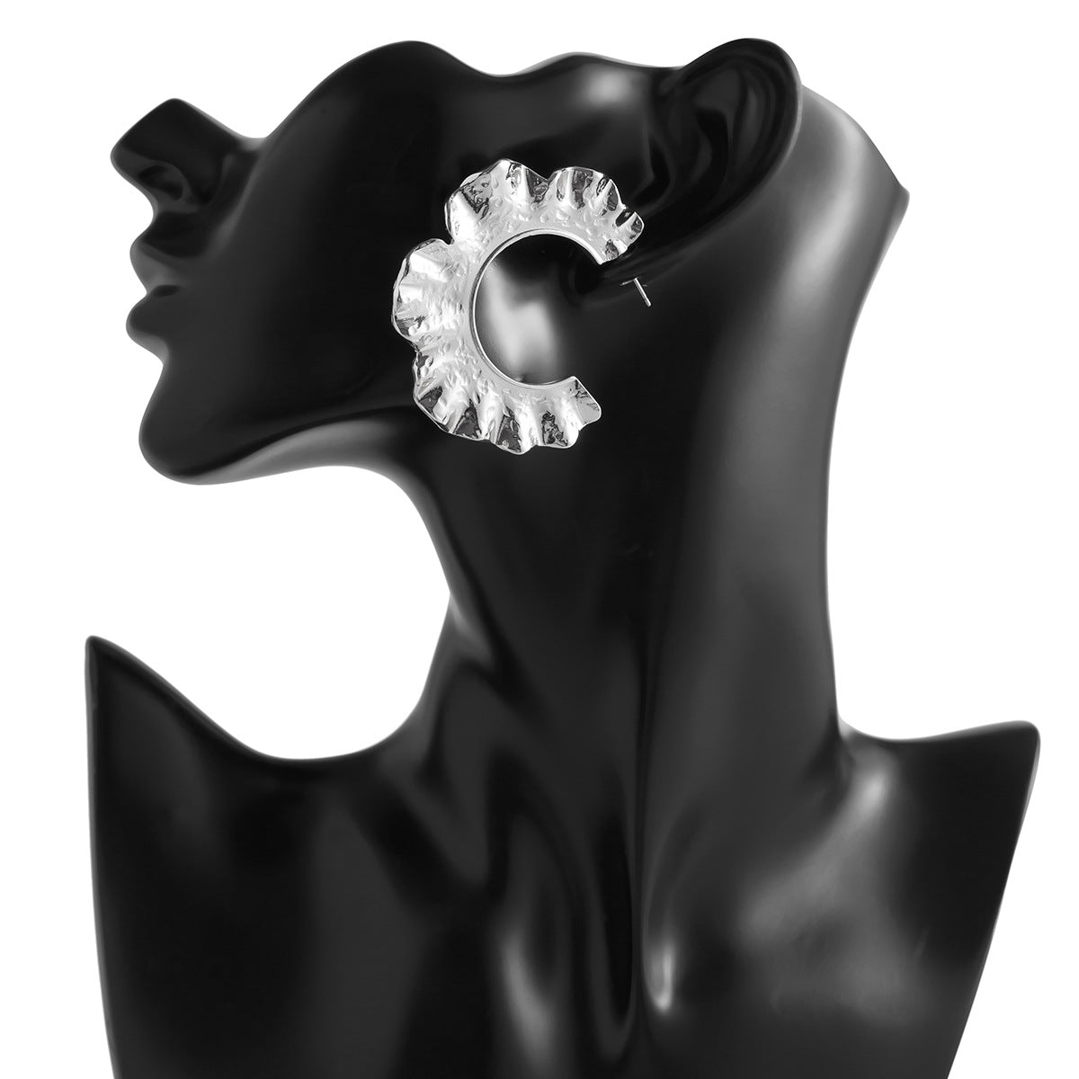 Personalized pleated hollow heart earrings various combinations of sunflower alloy earrings