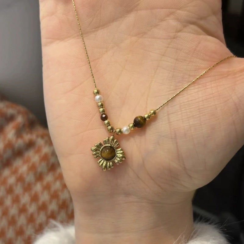 Sunflower Necklace Female Niche Design Sense