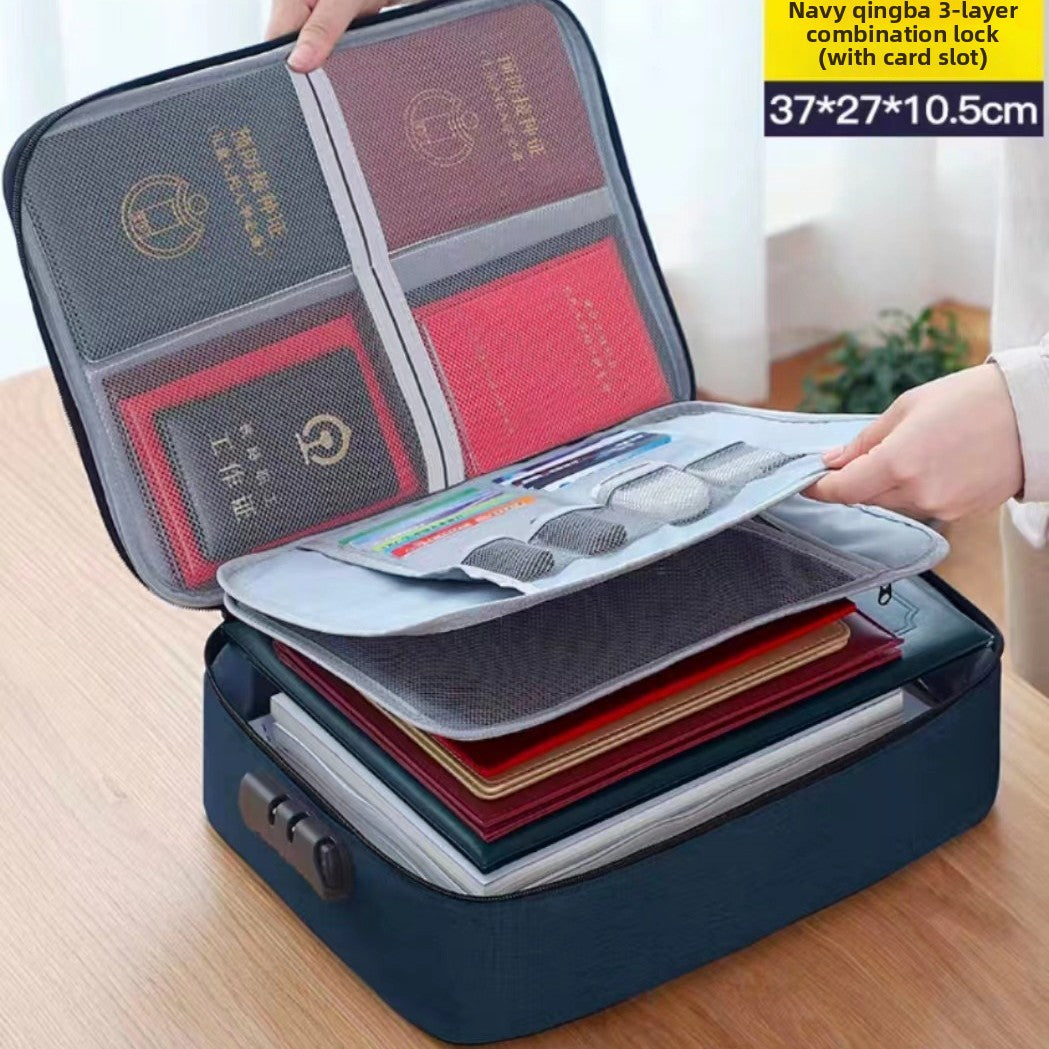 Home Id Storage Bag Large Capacity Household Certificate Passport Card Pack Waterproof Folder File Organizer Storage Bags