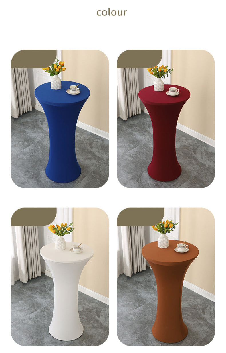 Elastic Cocktail Table Cover Table Skirt Bar Skirt Display Table Hotel Wedding Round Event Cloth High Table Cover