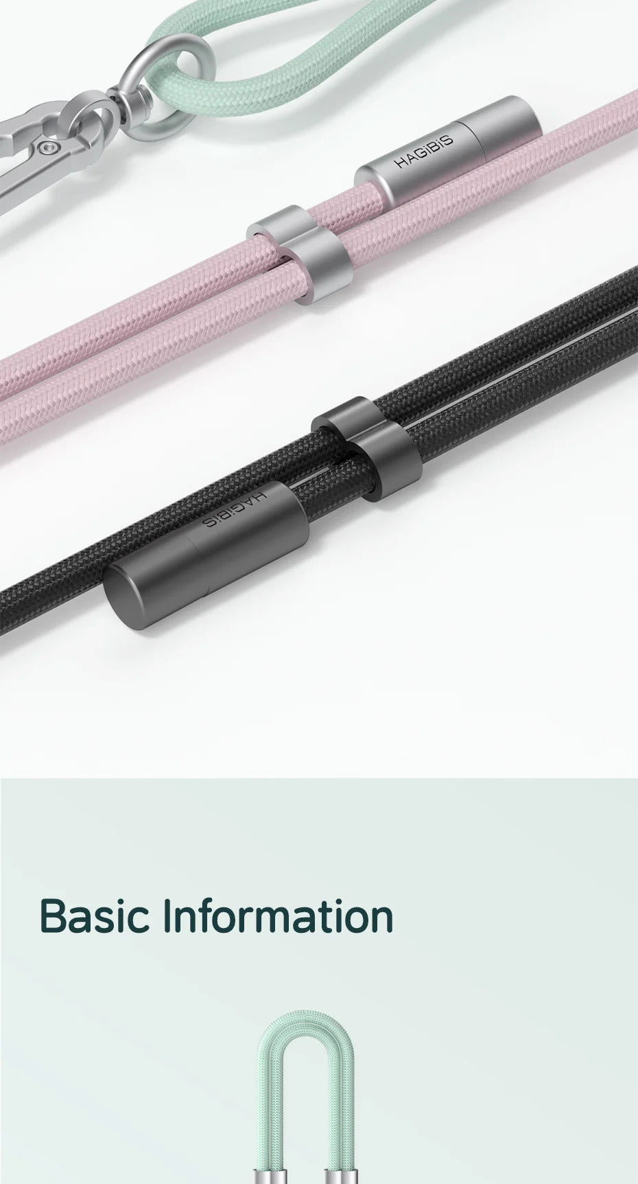 Hagibis Universal Phone Lanyard USB C Cable 2 in 1 Phone Strap C to C/C to L Charging Cord for iPhone 15 14 Pro Max Most Phones