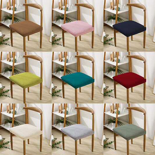 Thick Elastic Chair Cover Cushion Cover Full Coverage Dining Chair Cover Solid Color Hotel Chair Cover Stool Cover Ins Style Seat Cover for Home Use