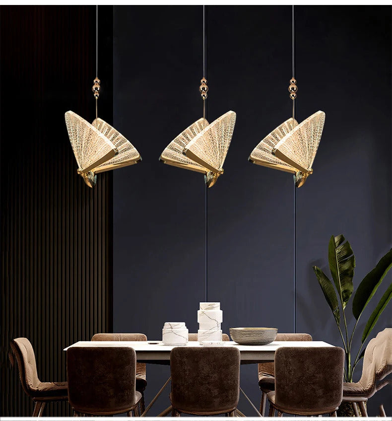 Butterfly Led Pendant Lights Nordic Hanging Lamp Indoor Lighting For Bedside Living Dining Room Kitchen pendente iluminação