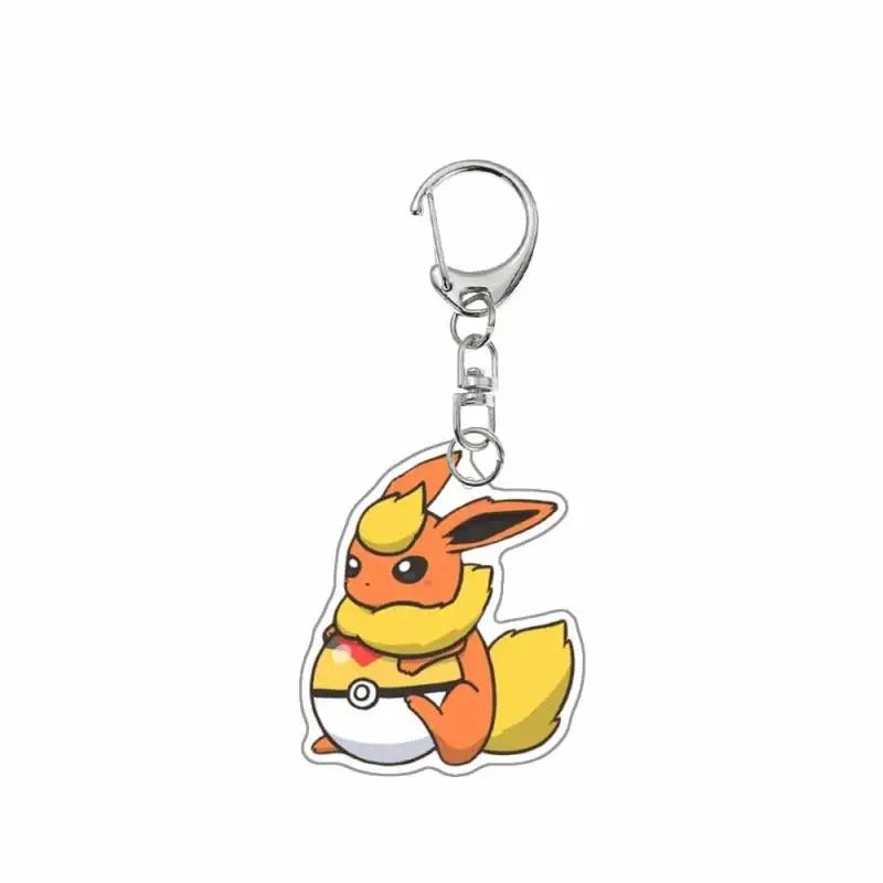 Pokemon Anime Cartoon Acrylic Keychain Eevee Vaporeon Jolteon Flareon Sylveon Espeon Glaceon Leafeon Umbreon Key Chain Pendant