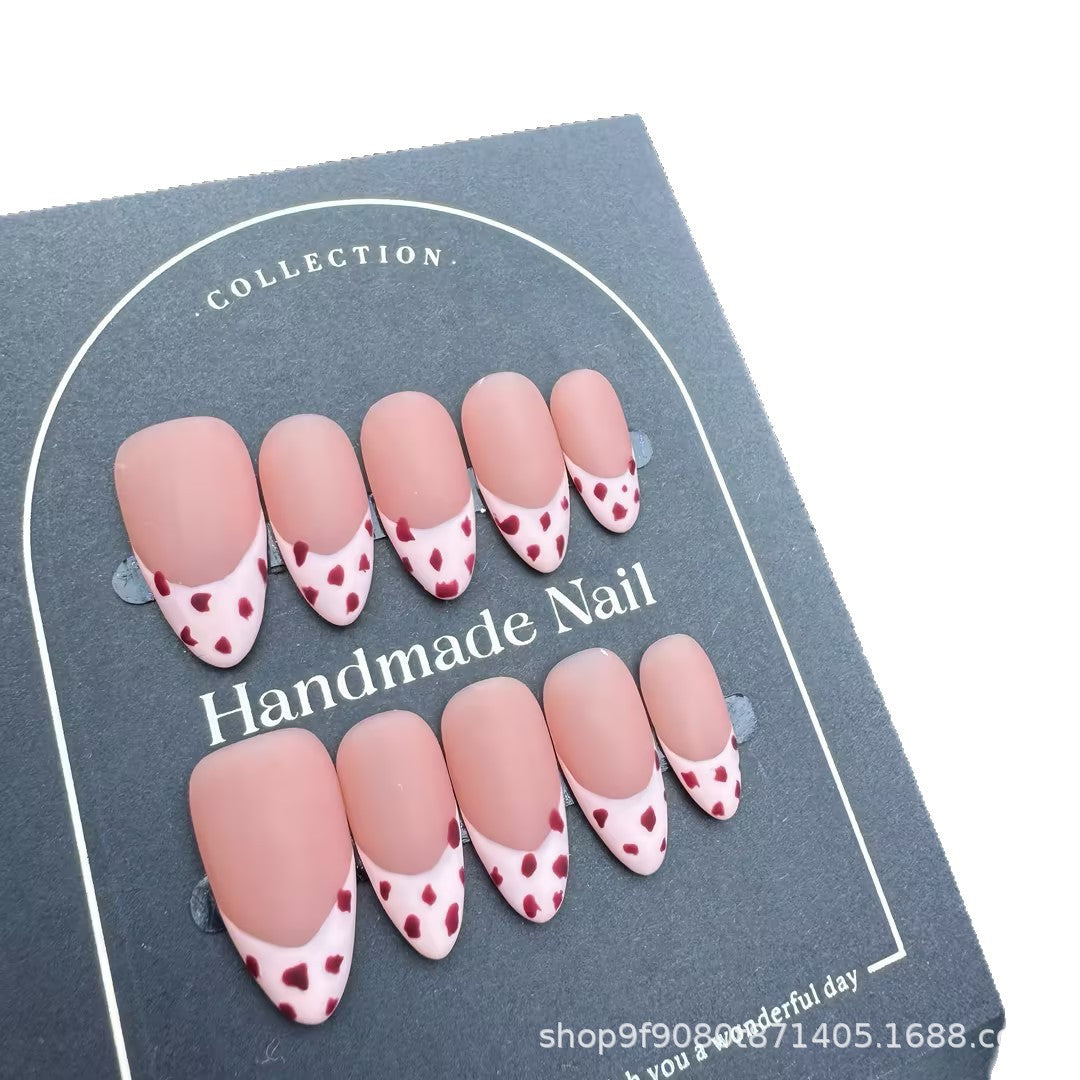 Wearable Handmade French Cat Eye Leopard Print Light Luxury Elegant Ins Wearable Nail Art Stickers Finished Hot Item