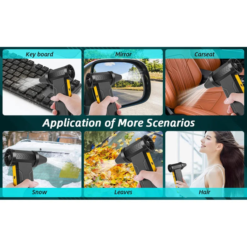 New 360000RPM Electric Air Blower Turbo Jet Fan Brushless Motor High-Speed Turbo Violent Fan USB Charge Powerful Dust Blower