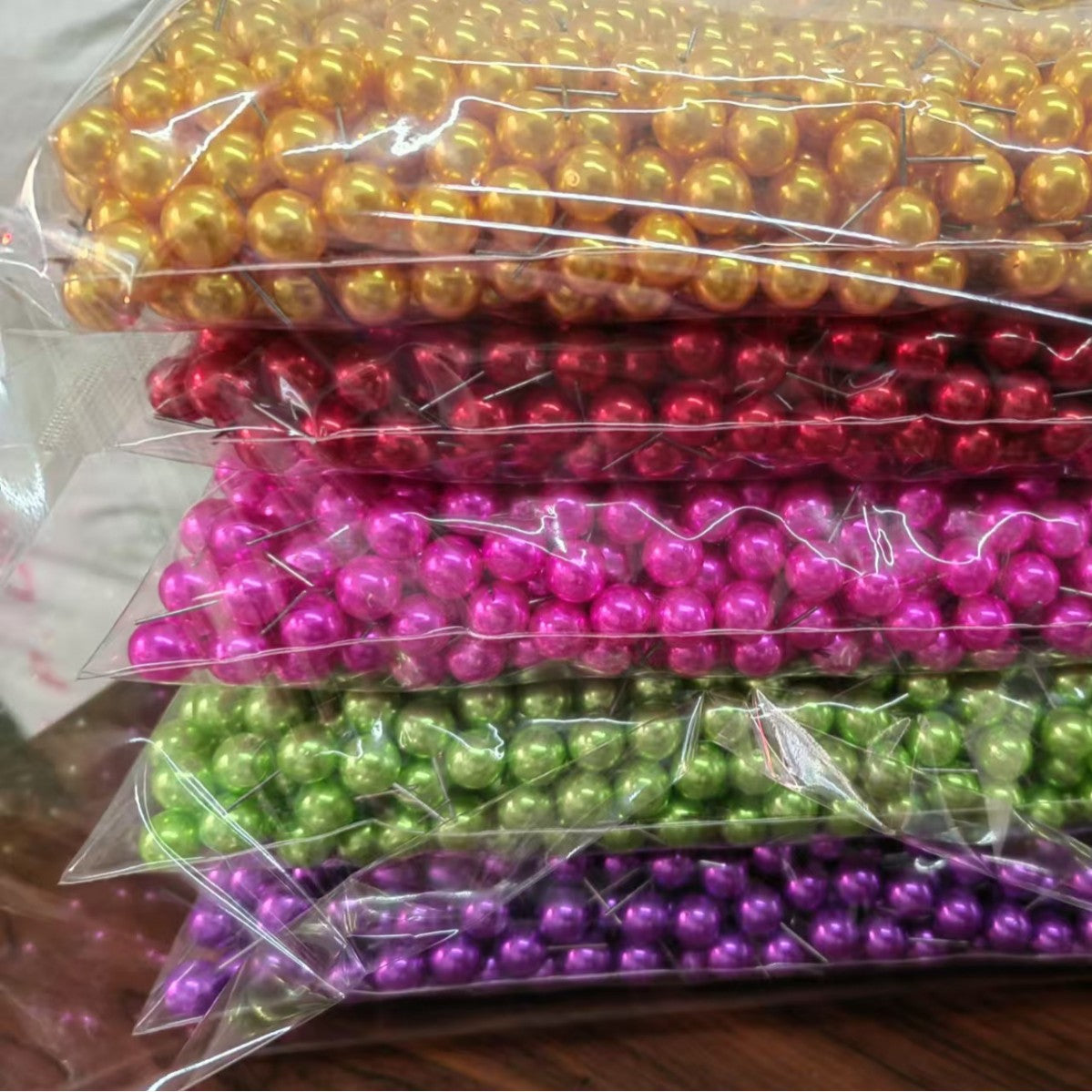 S925 Imitation Silver Needle White Round Pearl Earrings Simple New Year Festive Red Earrings Pearl Studs