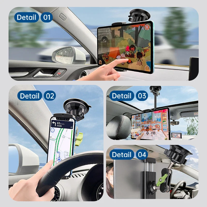 Lanparte 360-Degree Adjustable Car Mount Mobile Phone and Tablet Holder Stand for ipad accessories holder stand with Suction Cup