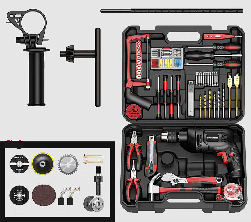 Electric Hand Drill 220V Impact Drill Household Punching Multifunctional Electric Switch Electric Screwdriver Tool Small Pistol Electric Drill