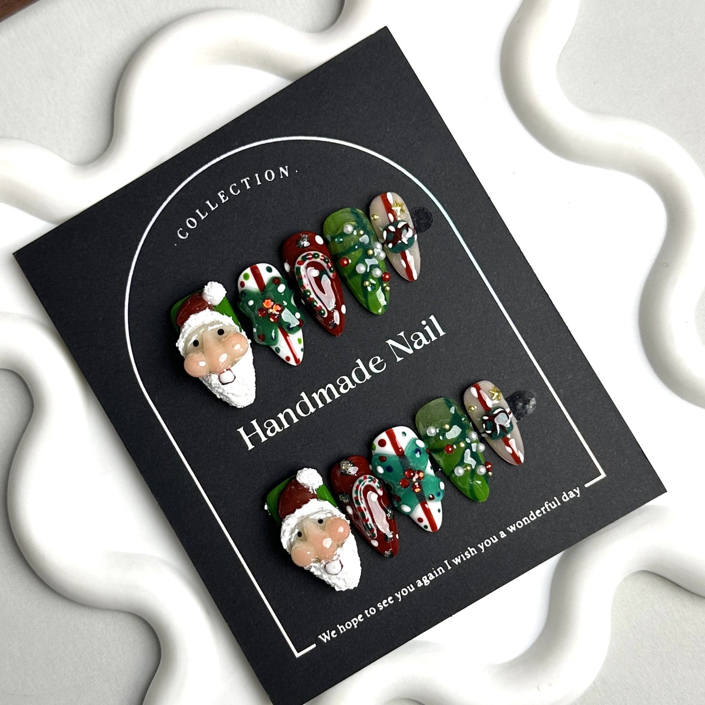 Nail Stickers Wearable Nail Tips Purely Handmade Pinch Design Christmas European and American Cross-Border Wholesale