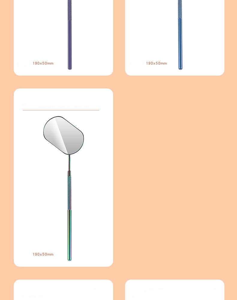 Hot-Selling Cross-Border Stainless Steel Grafting Flowering Auxiliary Tool Special Makeup Beauty Mirror Eyelash Inspection Mirror Eyelash Extensions