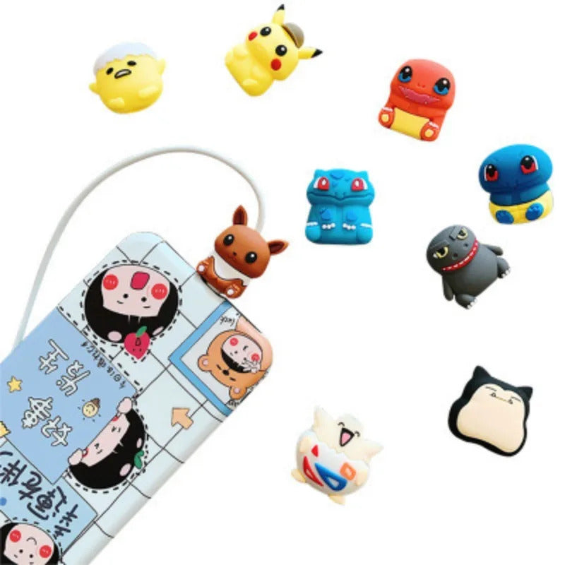 Pokemon Pikachu Doll Data Cable Protective Cover Kawaii Anime Pikachu Protective Cover Mobile Phone Accessories Anti-breakage
