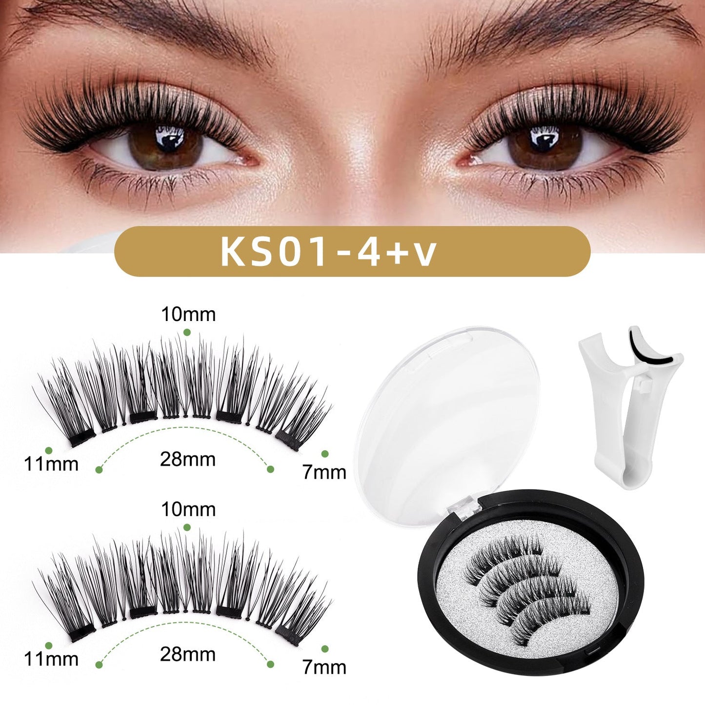 Foreign Trade Hot-Selling Magnetic False Eyelash Set 3D Magnetic Eyelashes No Glue No Removal Magnetic False Eyelashes Factory Direct
