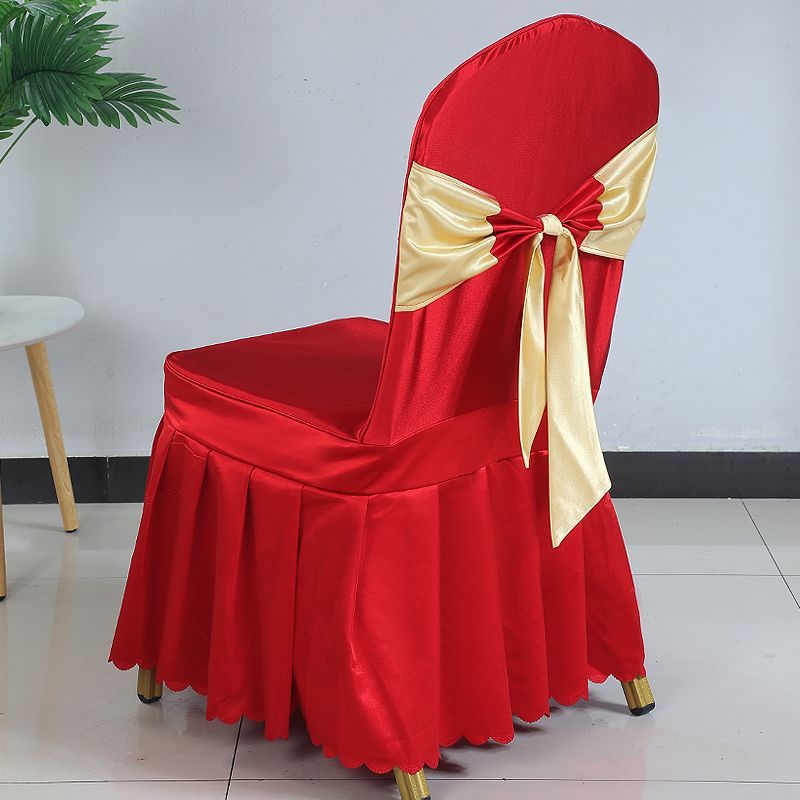 Hotel Restaurant Banquet Chair Cover Dining Chair Seat Stool Bench Wooden Chair Universal Chair Cover with Bowknot