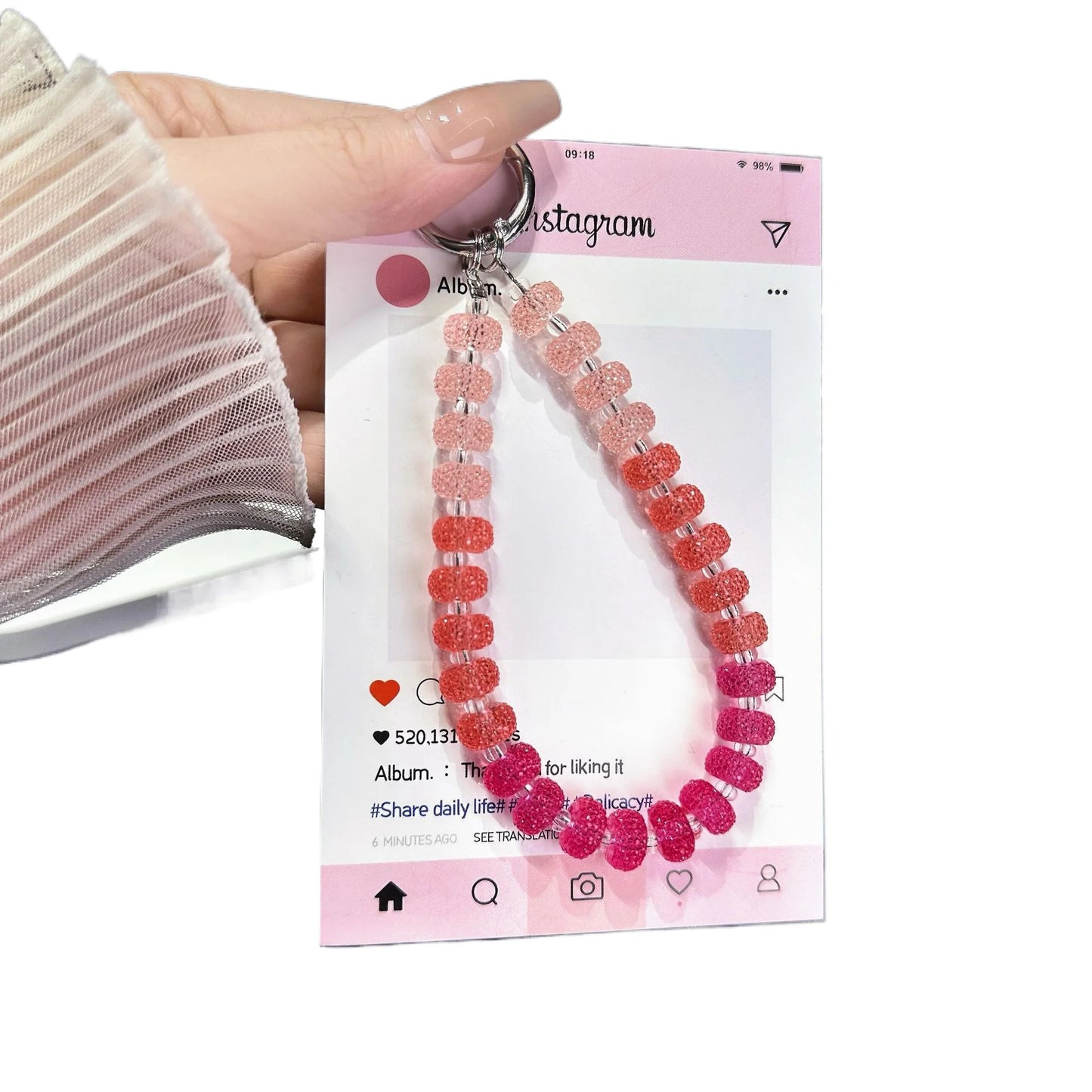 Orange Gummy For Mobile Phone Chain 2025 New Universal Girl Color Cute Key Chain Cure Lappet Gradient Color