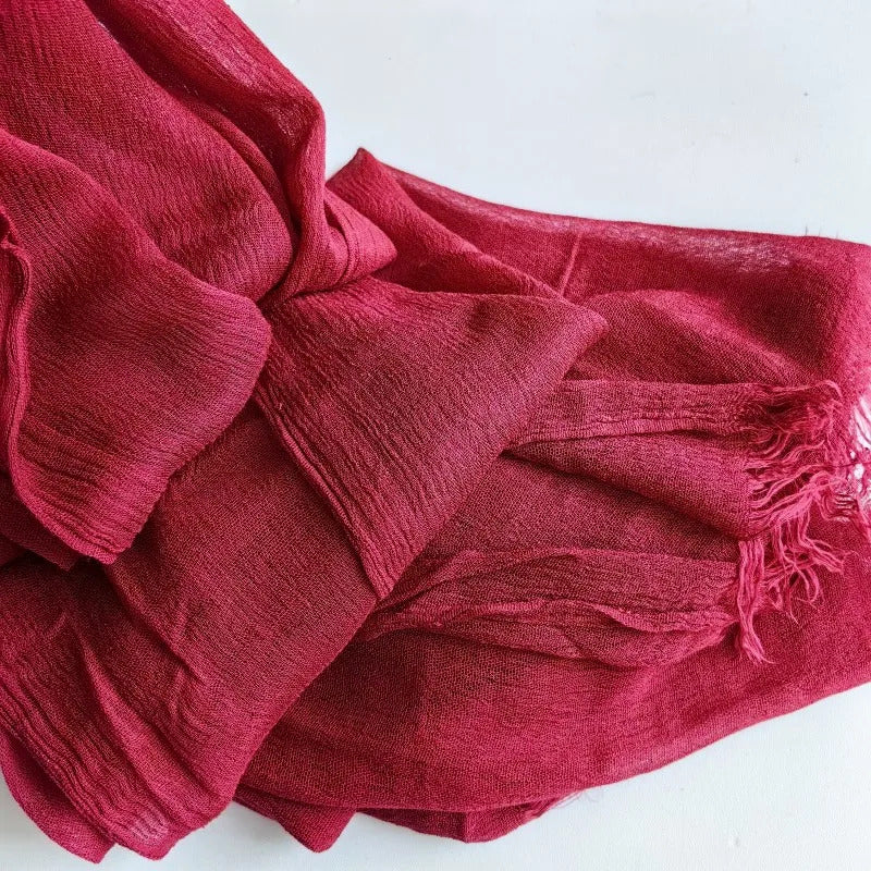 61 Colors Soft Cotton Viscose Scarf Rayon Material Muslim Hijab Mid Eastern Plain Solid Color Headscarf With Tassel