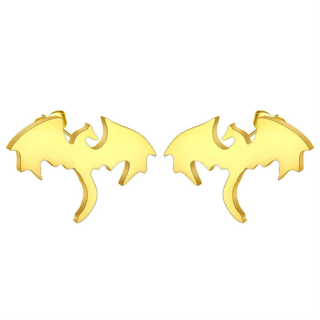 Punk Men Black Western Dragon Ear Stud Trend Stainless Steel Earrings for Women Personalize Rock Set Hip Hop Streetwear Jewelry