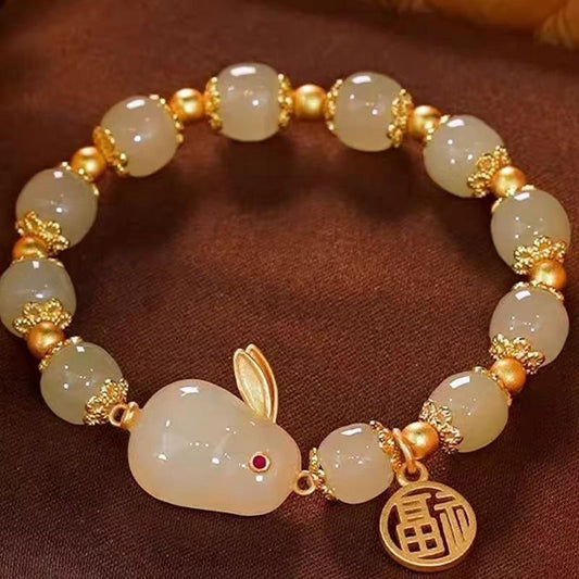 Money rabbit boundless jade rabbit bracelet female ins niche design light luxury temperament girlfriends