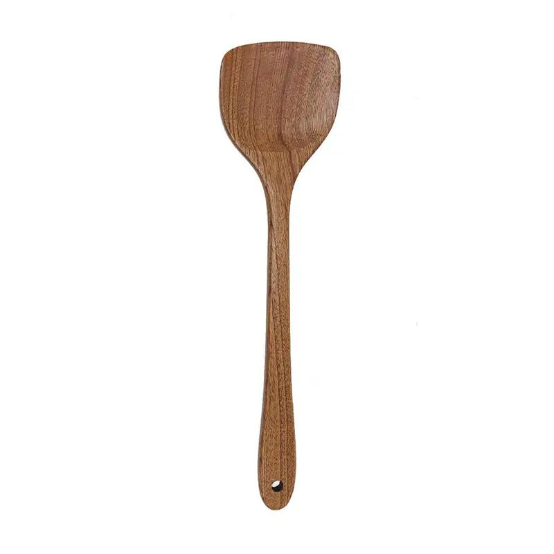 Long Handled Teak Tableware Wood Spoon Shovel Spatula Accessories Skimming Wooden Soup Kitchen Tool Spoon Cooking A2S8