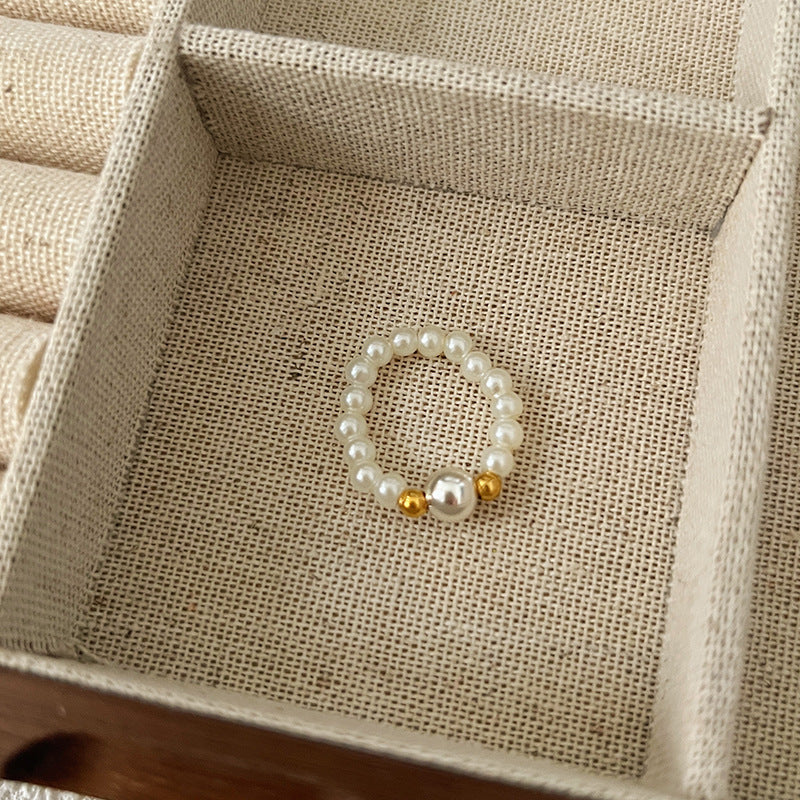 Color Crystal Beaded Ring Niche Design High-grade Finger Ring Light Luxury Elegant All-match Ring Accessories