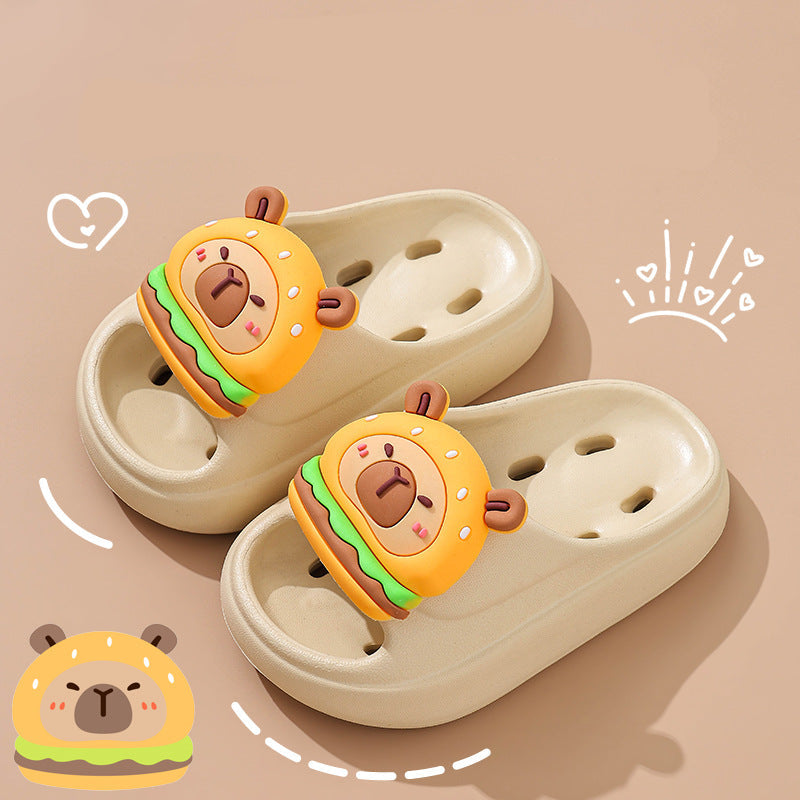 Kapibala Summer Children's Water Drainage Sandals Non-Slip Parent-Child Boys and Girls Bathroom Shower Breathable Kids Sandals
