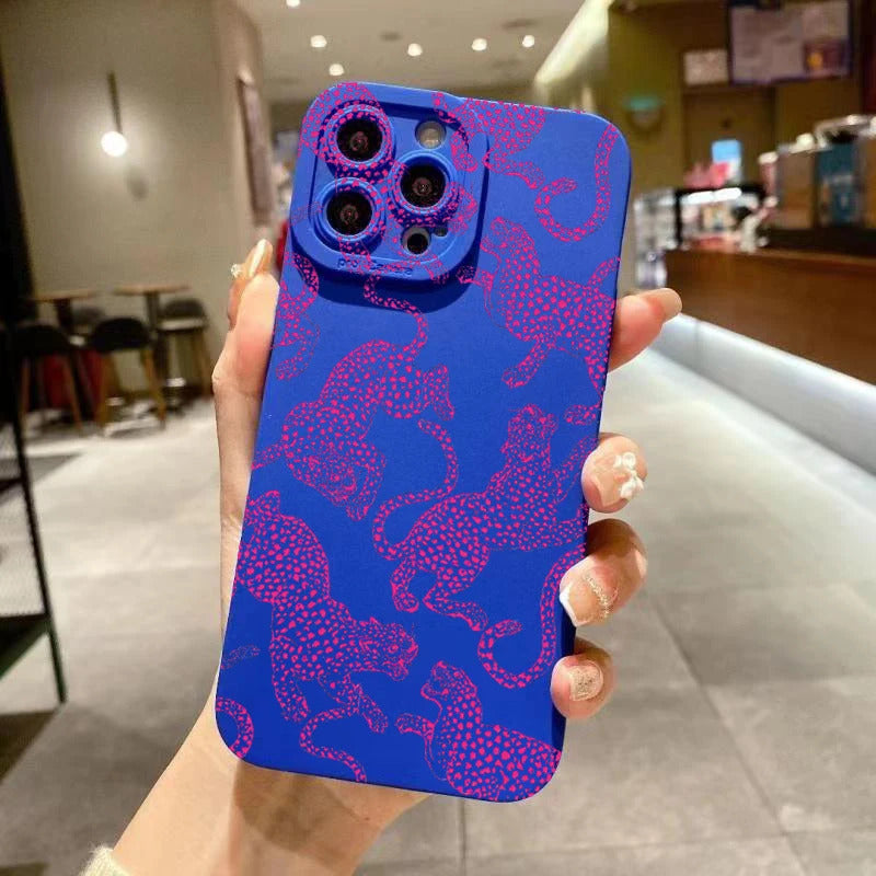 Pink Leopard Print Pattern Phone Case For iPhone 16 15 Pro Max 14 13 12 11 XS XR 7 8 Plus SE 2020 Shockproof Soft Silicone Cover