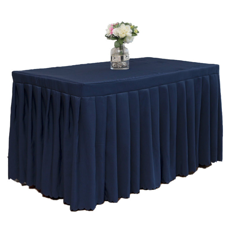 Wholesale Supply Polyester Plain Weave Table Skirt Cover Modern Simple Hotel Banquet Polyester Tablecloth Hotel Restaurant Tablecloth