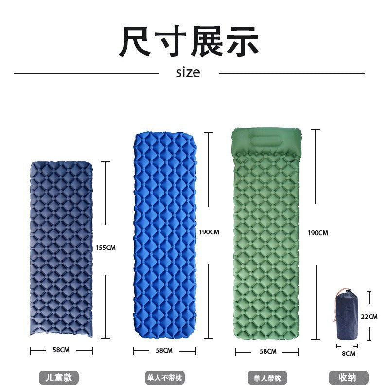 Thickened Outdoor Foldable Portable Tent Nap Mat Ground Mat Moisture-proof Mat Single Double Egg Nest Mat Inflatable Mat
