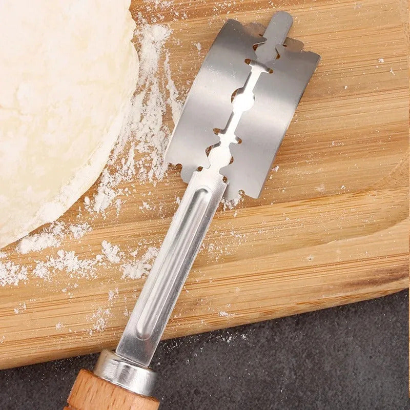 Wood Bread Cutter French Bread Blades Kitchen Gadgets Wood Long Handle Baking Accessory European Style Curved Arch Toast Knife