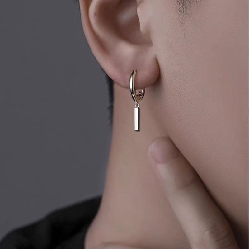 Men's Earrings Trendy Ear Drops Hot Style Ear Hoops Women's High-end Feel Men's Niche Cool Men's Style Ruffian Pendant Ear Jewelry