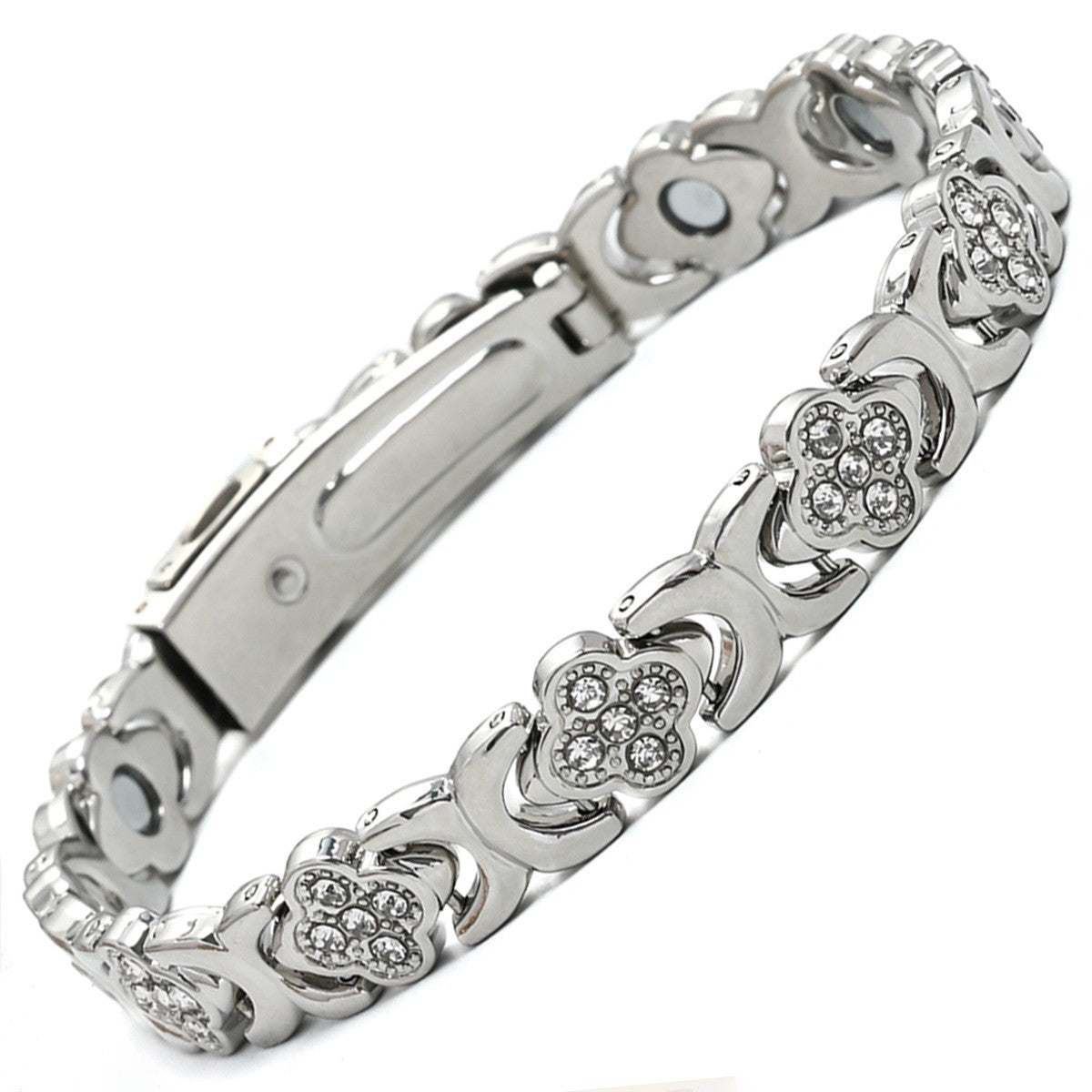 Cross-Border Hot European and American Fashion Detachable Energy Magnet Bracelet Environmental Protection Alloy Diamond Adjustable Women's Bracelet