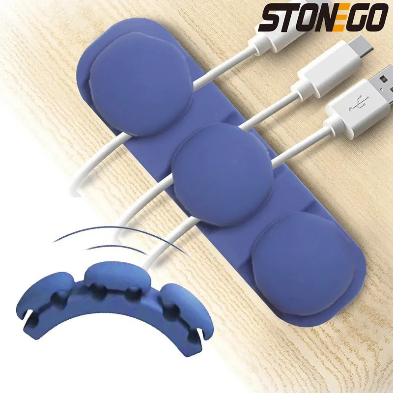 STONEGO Silicone USB Cable Organizer Cable Winder Desktop Tidy Management Clips Cable Holder for Mouse Headphone Wire Organizers