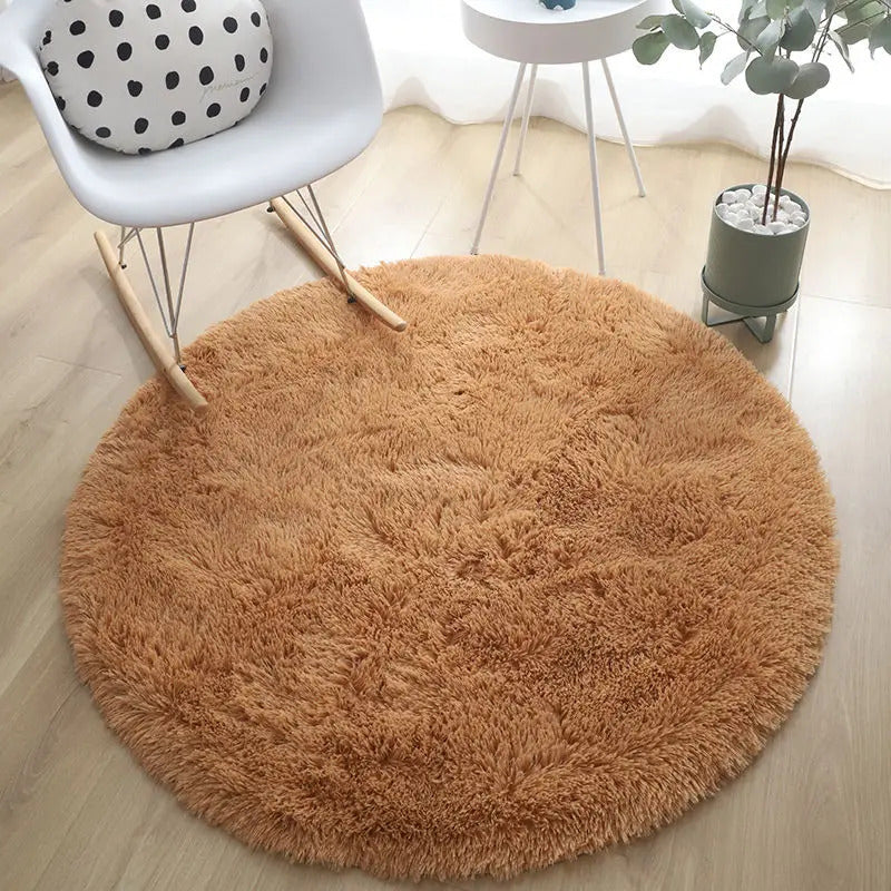 Plush Rugs Round Carpet For Living Room Sofa Foot Pad Fluffy Soft Kids Bedroom Cushion Balcony Hanging Basket Mat