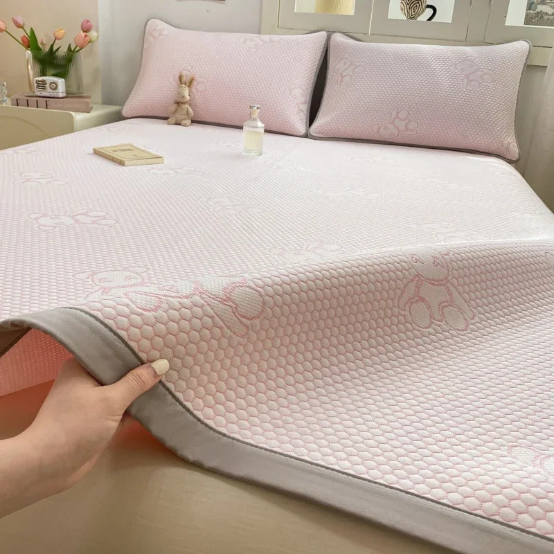 New Ice Bean Summer Mat for Bed  Air-Permeable Sleeping Naked Cooling Mat Adult Child Coolness Soft Bed Mat Cool Down Bed Pad